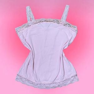 Baby pink lace trim cami